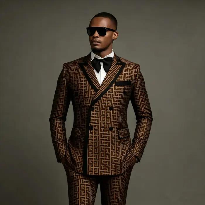 Costumes pour hommes 2 pièces à revers pointus croisés