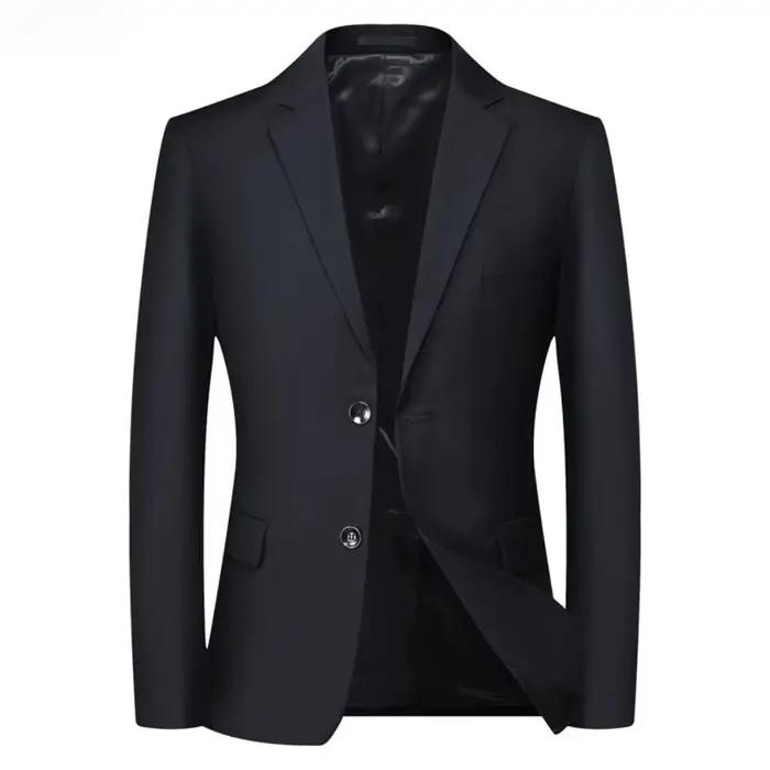 Hommes Blazers formels costume vestes mariage de haute qualité élégant Slim Fit bureau prêt tissu extensible mince