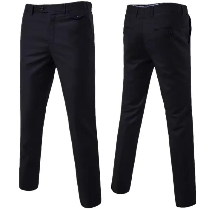 Pantalon de costume ajusté noir pour hommes