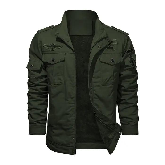 Bomber Jacket Aviateur en Coton pour Hommes Style Militaire Élégant pour Occasions Décontractées et Spéciales