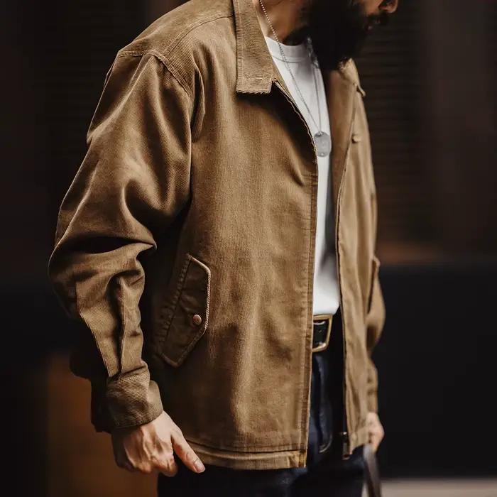 Maden-Veste Rétro en Velours Côtelé pour Homme