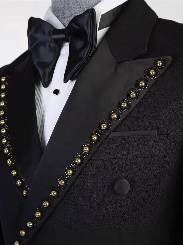 Costume de cérémonie croisé perlé pour homme
