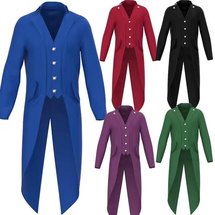 Veste de costume rétro homme style gothique Steampunk victorien longue pour hommes quatre saisons cosplay occasions spéciales