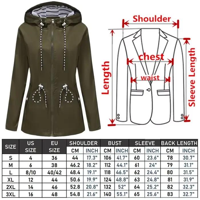 Veste à capuche imperméable bleue pour femmes