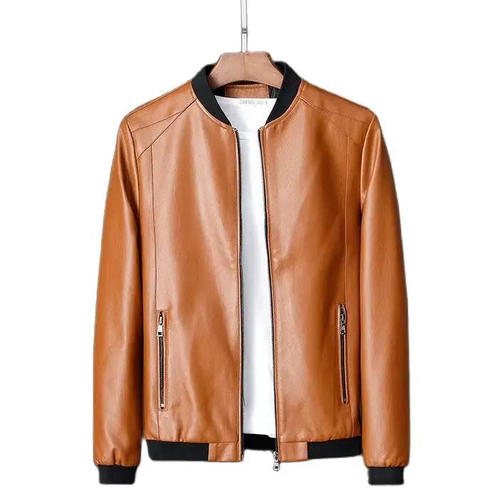 Veste en cuir PU pour hommes style décontracté Bomber veste de Moto occasionnels et quotidienne printemps automne