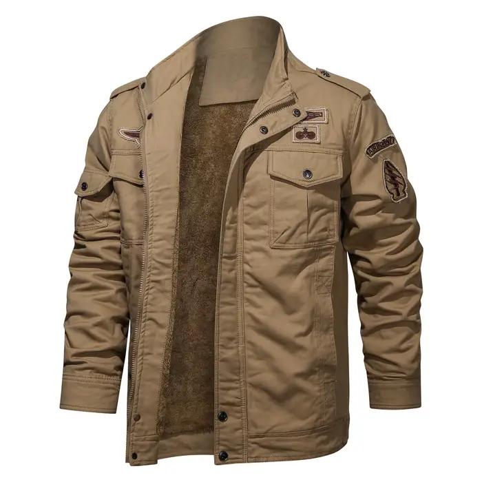 Bomber Jacket Aviateur en Coton pour Hommes Style Militaire Élégant pour Occasions Décontractées et Spéciales