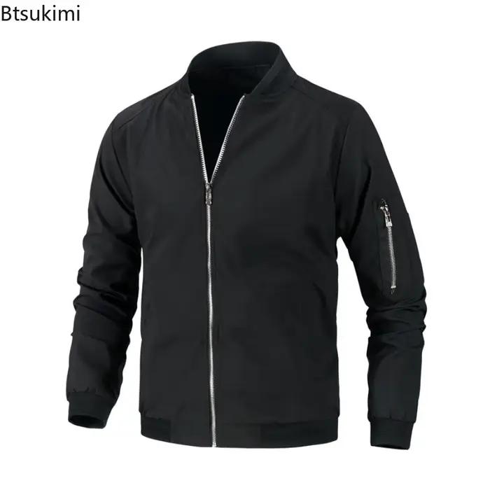 Veste décontractée homme 2026 polyvalente pour printemps automne hiver sport club casual journée quotidienne fête polyester manche côtelée fermeture éclair