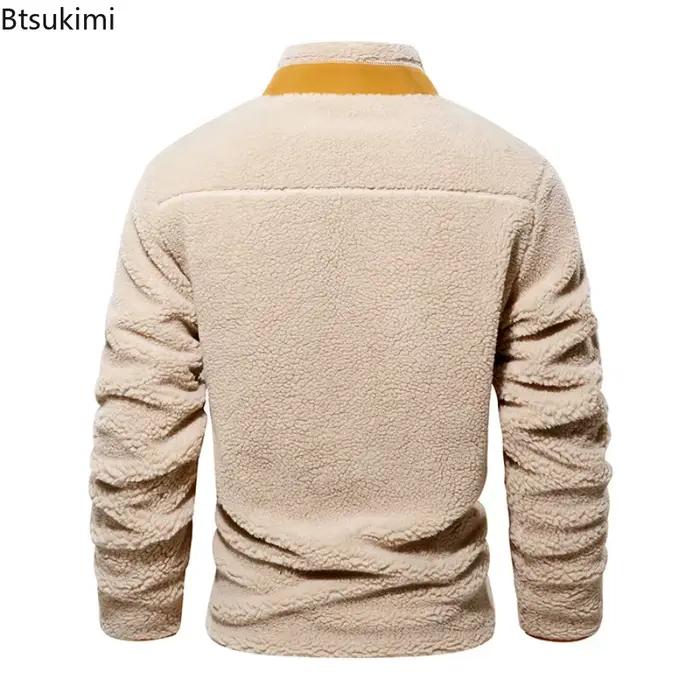 Veste d'hiver en laine d'agneau pour homme, décontractée et élégante, résistante au froid, polyester doux, pour occasions spéciales et quotidienne
