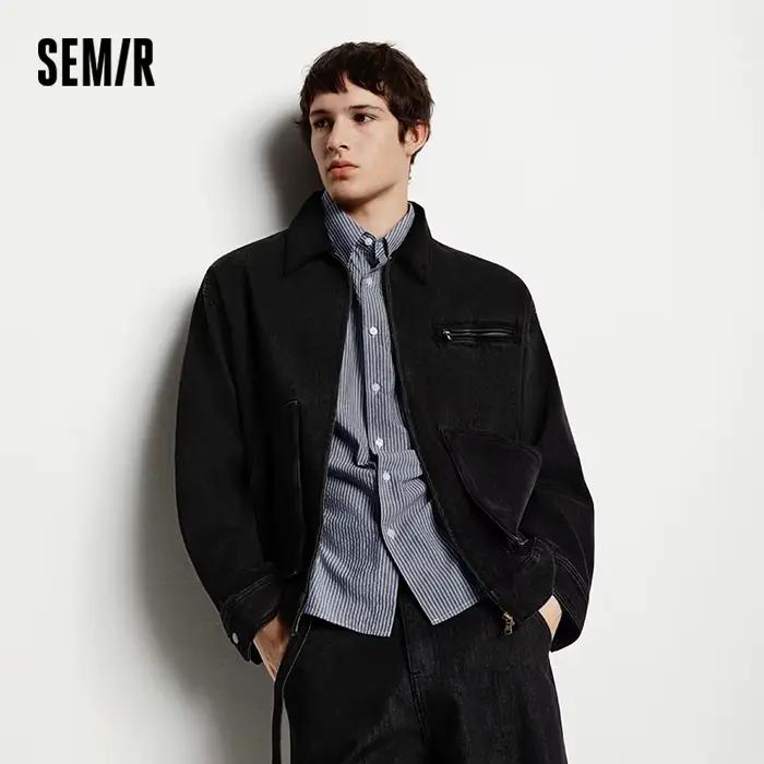 Semir Denim veste hommes Vintage Detroit Style vêtements de travail pur coton décontracté extérieur manteau 2025 automne hiver mode