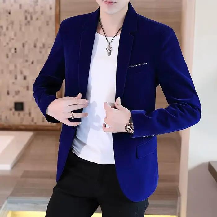 Blazer en velours décontracté et élégant MIHIAR pour homme, occasions spéciales et vie professionnelle