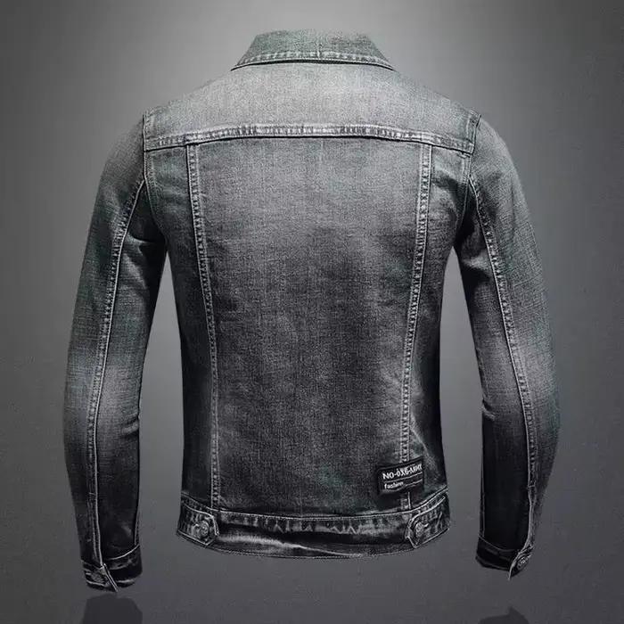 Veste en jean vintage pour hommes, style américain décontracté, coupe cintrée, vestes pour printemps et automne, occassions spéciales et voyages