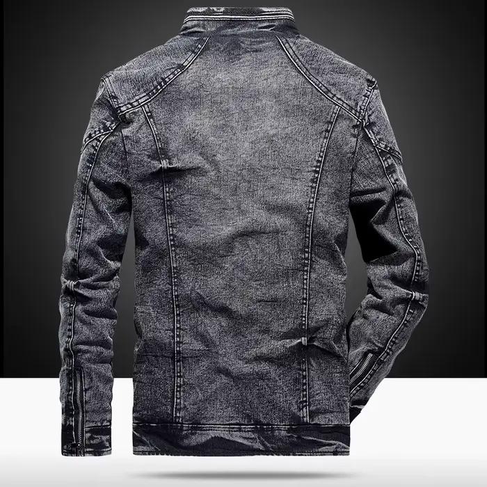 Blouson aviateur en denim vintage pour hommes
