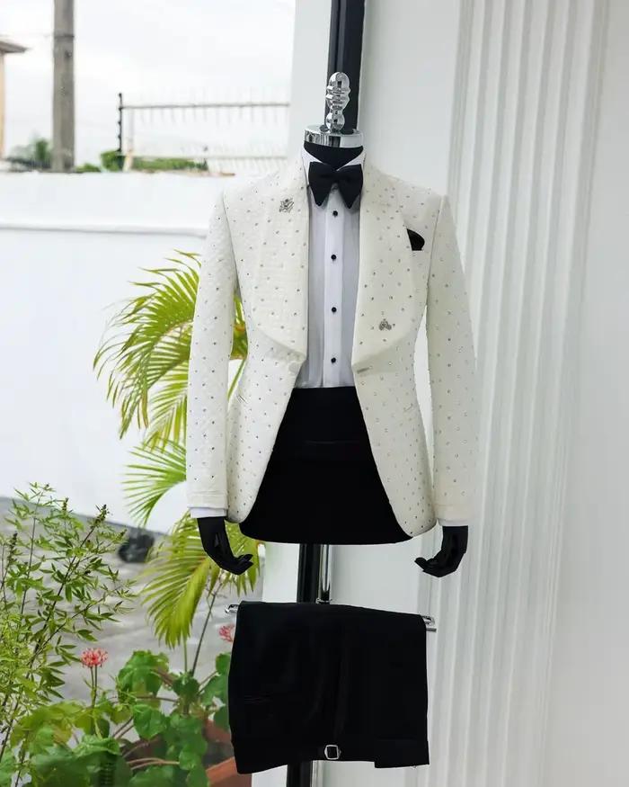 Blazer blanc imbibé pour homme