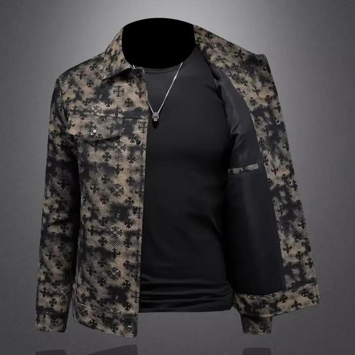 Veste Jacquard à col cranté pour hommes