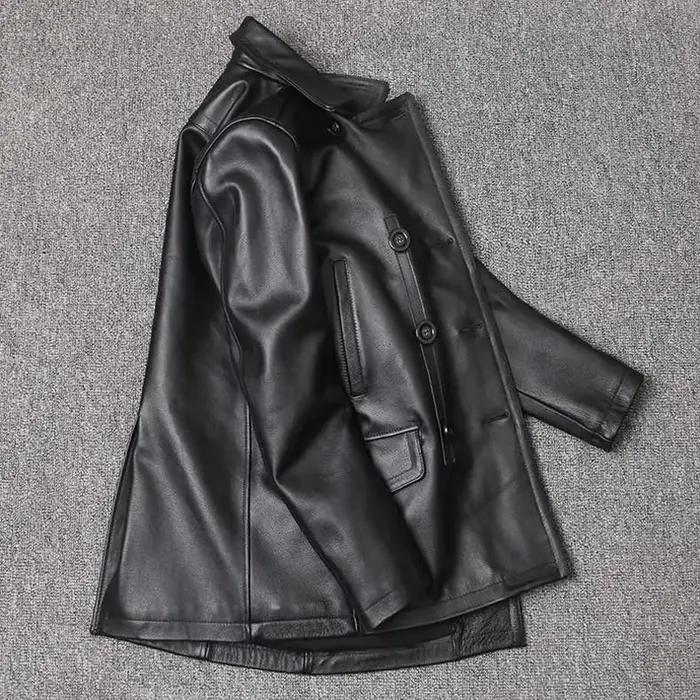 Veste en cuir véritable pour hommes