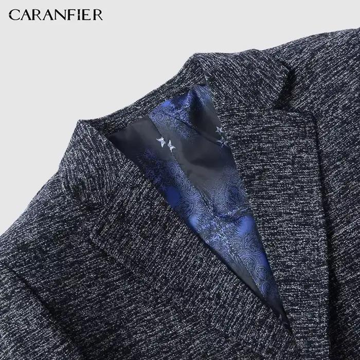 CARANFIER hommes veste Blazers nouveau automne coupe ajustée formelle affaires costumes manteau décontracté Plaid Social Masculino mâle vestes Blazer
