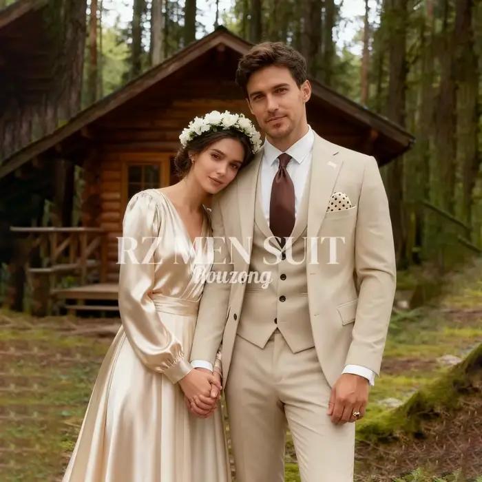 Costume homme 3 pièces coupe slim pour mariage cérémonie bal et occasions d'affaires polyvalent élégant à offrir pour homme