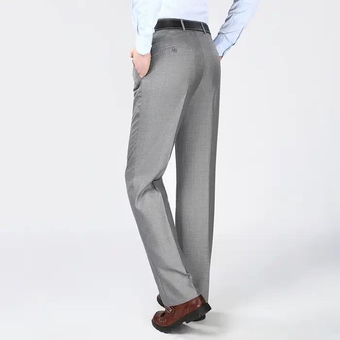 Pantalon de costume noir résistant aux rides pour hommes