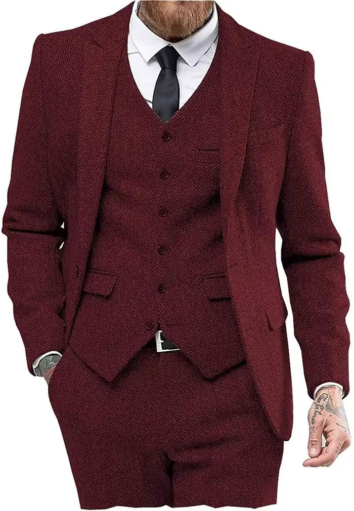 Costume rétro à chevrons pour homme