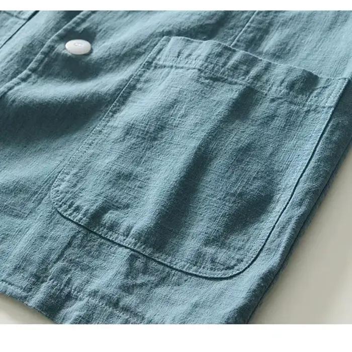 Blazer en lin léger pour homme – Veste décontractée à simple boutonnage pour le bureau