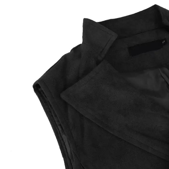 Hommes gilet noir velours hauteur revers Double bouton
