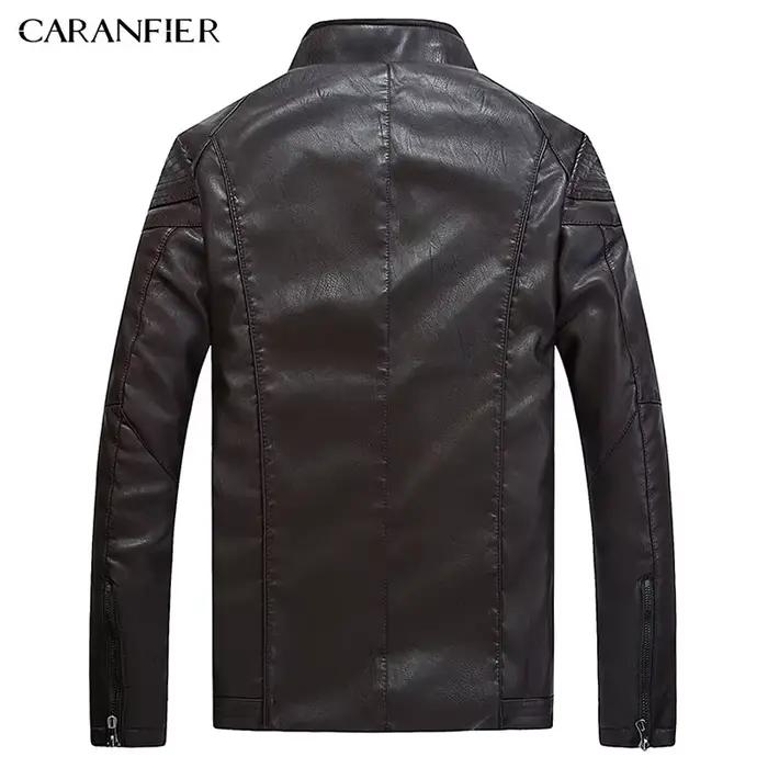 CARANFIER 2025 mode hiver Silm veste en cuir hommes de haute qualité PU décontracté Biker manteau pilote Jaqueta