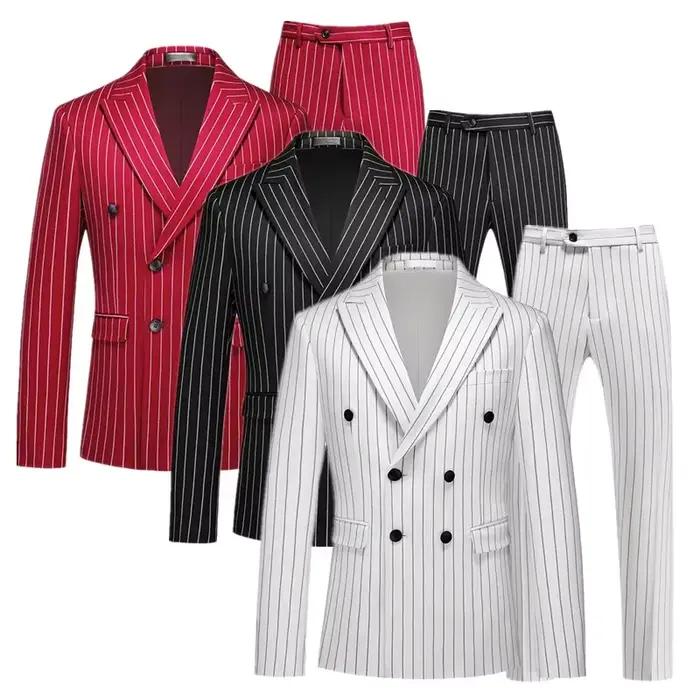 Blazer rayé pour hommes, élégant et polyvalent pour affaires, événements sociaux et cérémonies de mariage