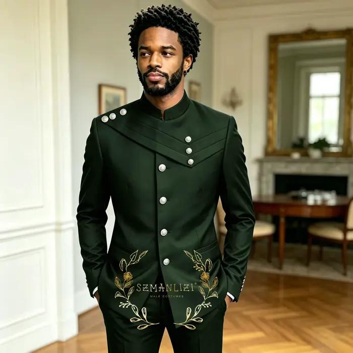 Costume vert foncé pour homme