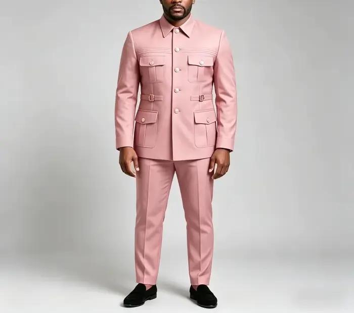 Costume Safari Homme Polyester Multi-Poches Polyvalent Bureau Activités Extérieures Occasions Formelles Décontractées