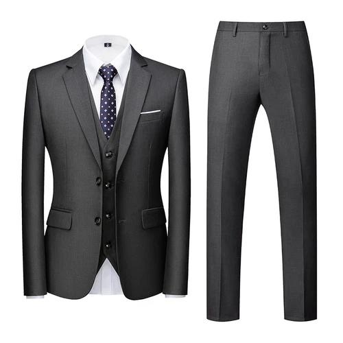2026 nouveau Costume vert pour hommes 3 pièces (veste + pantalon + gilet) noir gris rouge Terno Masc