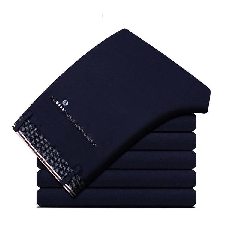 Pantalon de costume pour hommes, mode élégante, pantalon habillé, couleur unie, droit, Long, coupe c