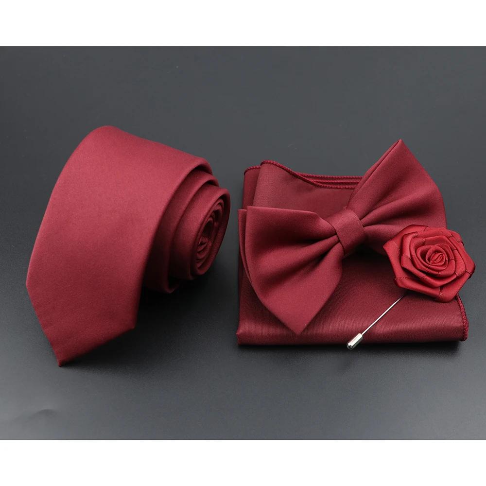 Ensemble de cravates de couleur unie pour hommes, vert sauge, rose, fleur, épingle, Hanky, boutons d
