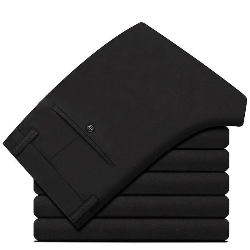 Pantalon d'Affaires pour Homme, Long, Fin, Formel, Couleur Unie, Droit, Baggy, Bureau, Été, FJDstres