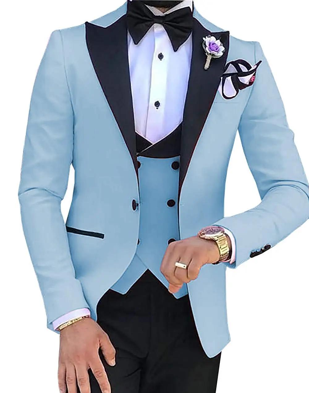 Costumes 3 pièces sur mesure pour hommes, smokings slim pour marié, olympiques de mariage pour homme