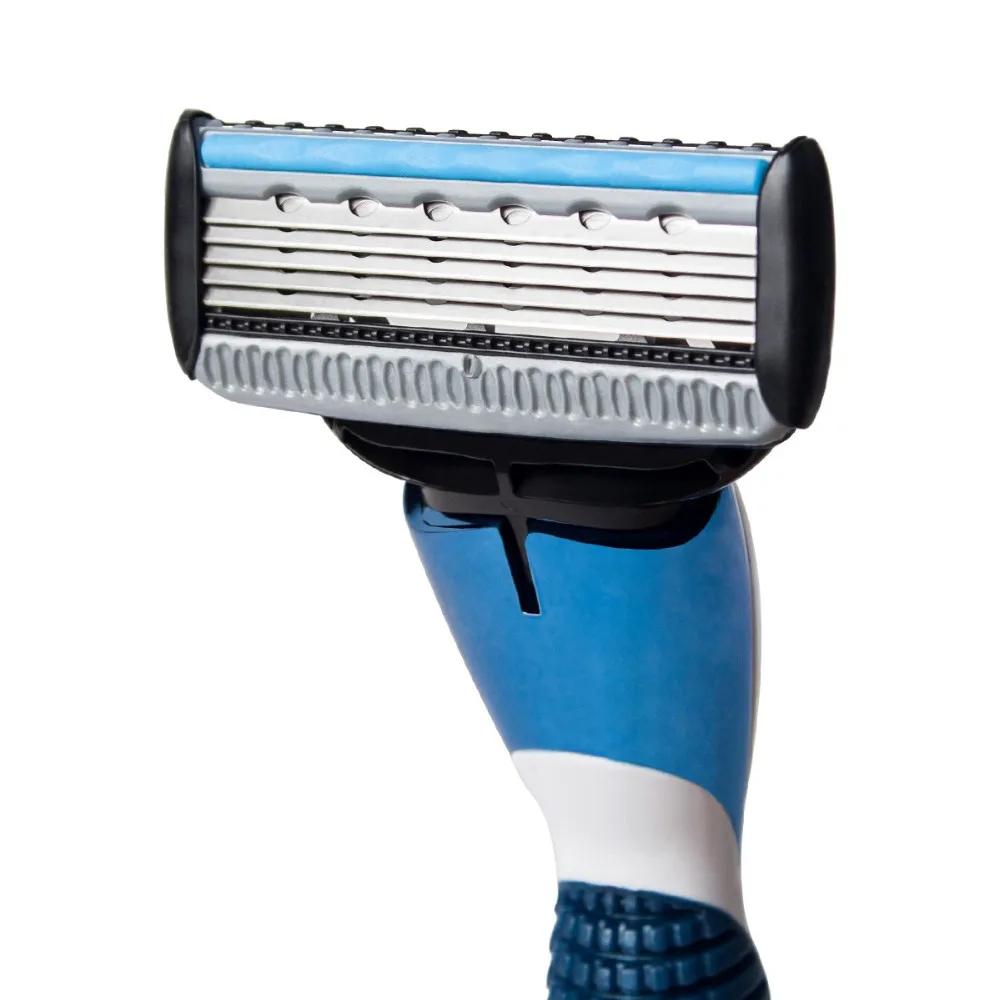 Qraser-rasoir pour hommes, rasoir manuel série bleue, recharge X5, lame Plus 1 lame de coupe, 12 car