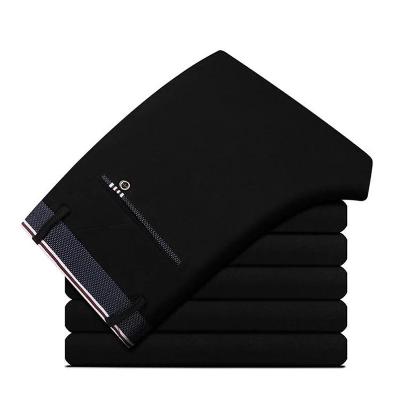 Pantalon d'Affaires pour Homme, Long, Fin, Formel, Couleur Unie, Droit, Baggy, Bureau, Été, FJDstres