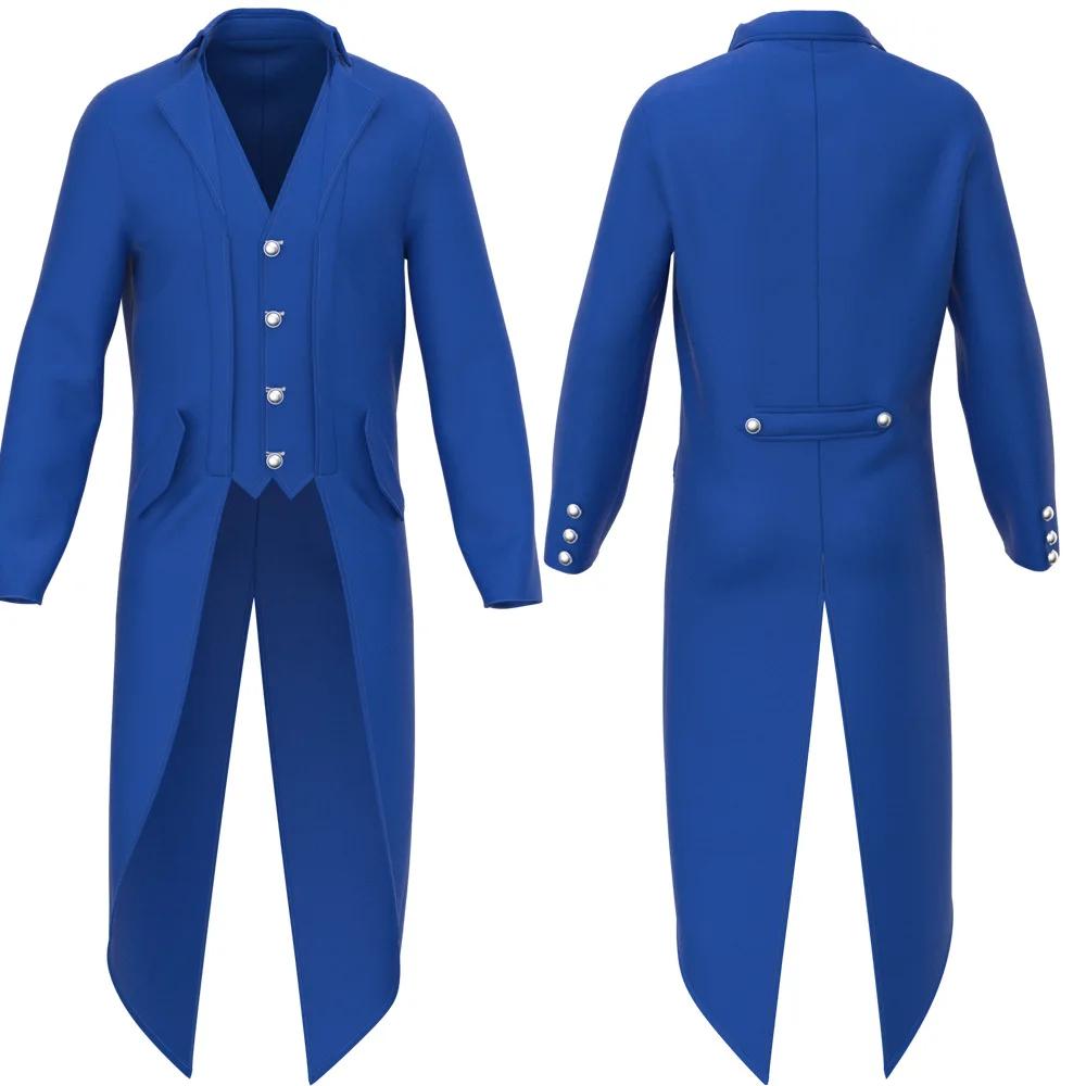 Veste de costume rétro pour hommes, veste longue gothique Steampunk, redingote victorienne, Cosplay,