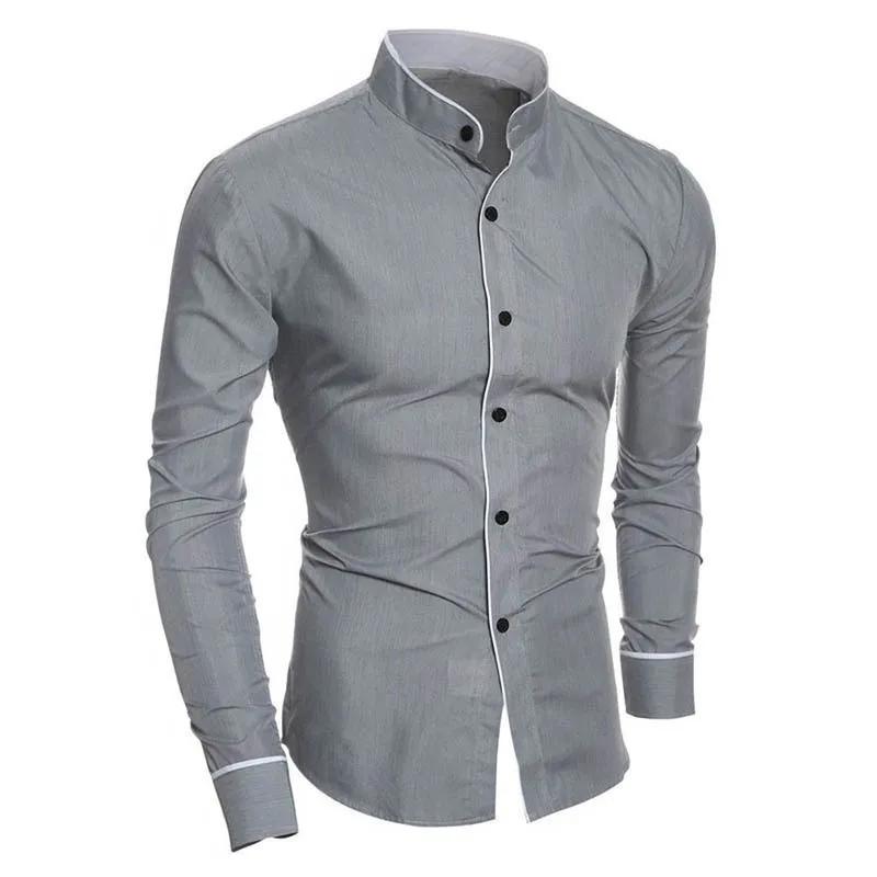 Chemise à manches longues pour hommes, couleur unie, Simple, décontractée, Version coréenne, coupe c