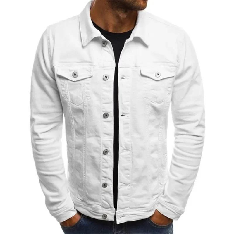 Veste en jean pour hommes M-4XL automne Vêtements Vestes de mode Solide document Business Casual Mul