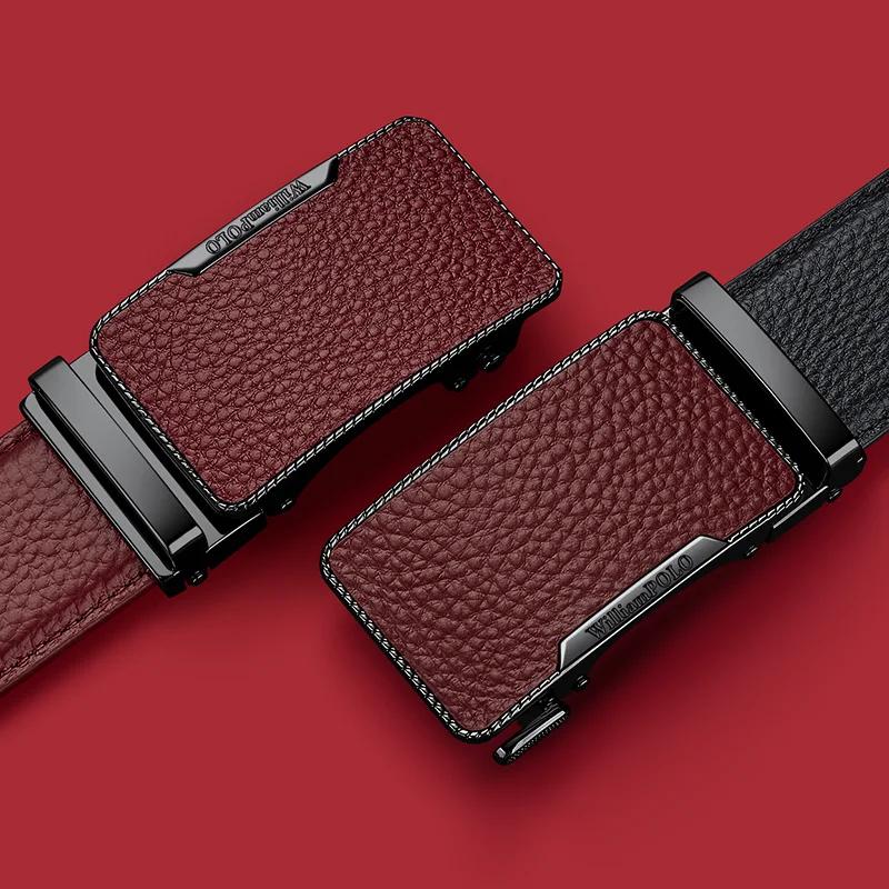 Ceinture d'affaires à la mode pour hommes, ceinture à boucle automatique en cuir, ceinture décontrac