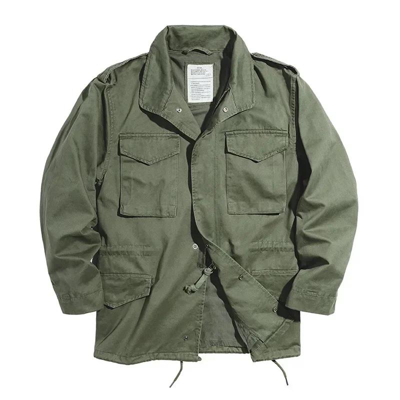 Veste rétro européenne et américaine pour hommes. Coupe-vent de loisirs avec plusieurs poches, veste