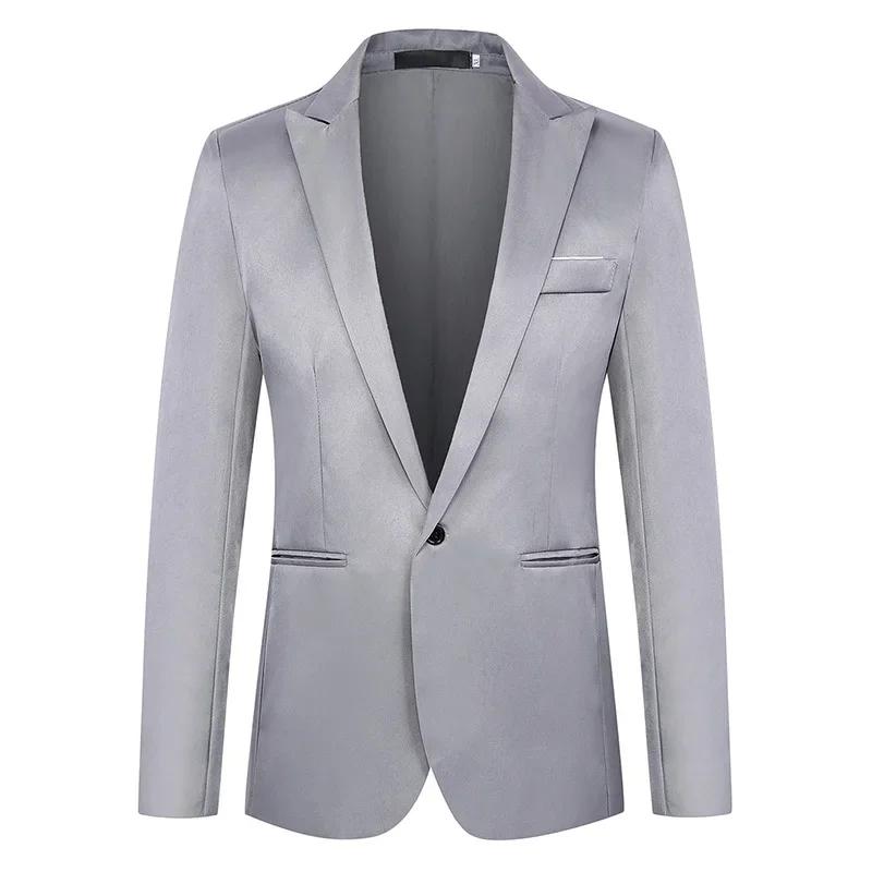 Veste de costume d'affaires décontractée pour hommes, tendance, légère, luxueuse, Slim, sans repassa