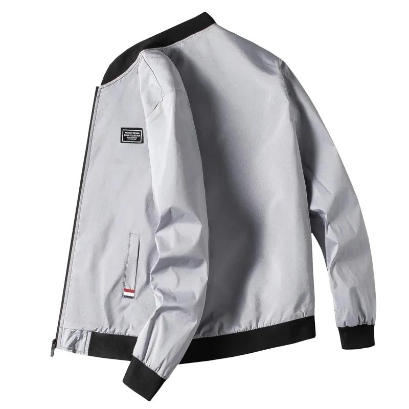 Veste de loisirs pour hommes, nouvelle collection printemps-automne, couleur unie et fermeture éclai