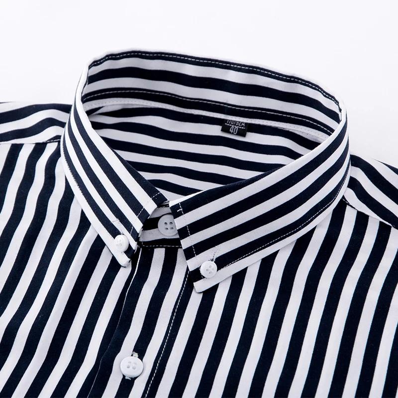 Chemises formelles pour hommes, manches longues, Anti-rides, rayées, mode Business, chemise sociale 