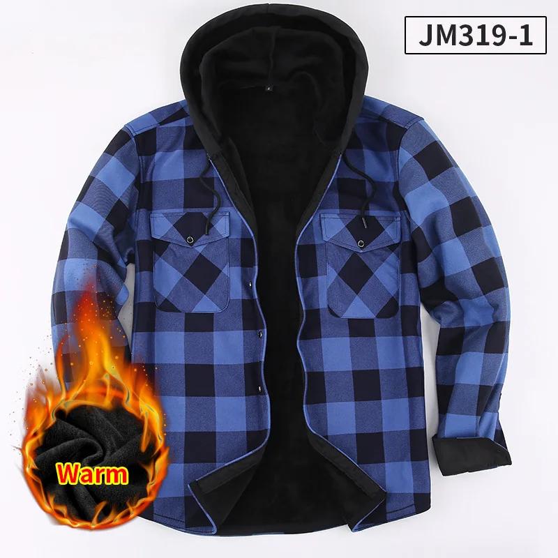 Chemise à manches longues pour hommes, taille américaine, automne hiver, chaud, polaire épaisse, pla