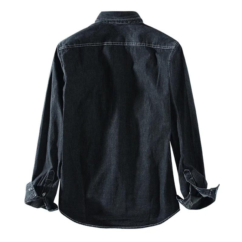 Hommes décontracté Denim chemise mode nouveau Simple décontracté coton mince Jean à manches longues 