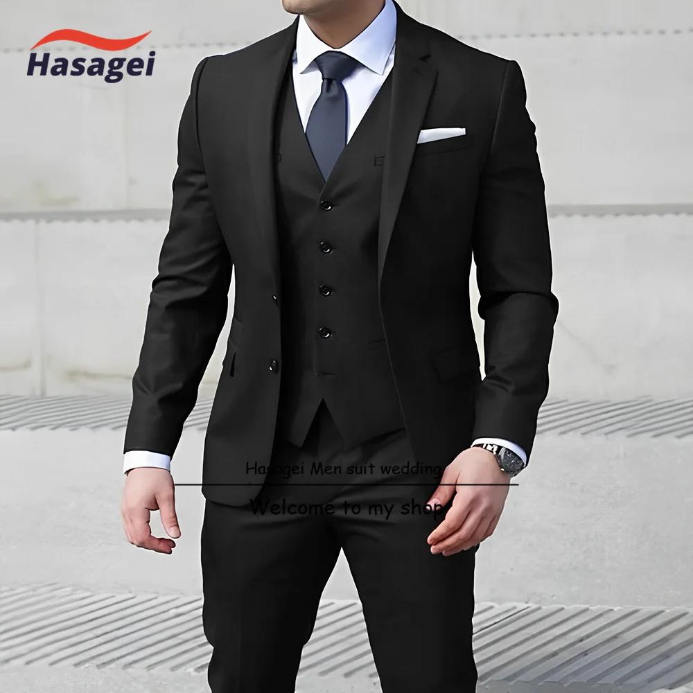 Smoking Slim Fit bleu marine pour homme, veste et pantalon d'affaires, vêtements de mariage, smoking