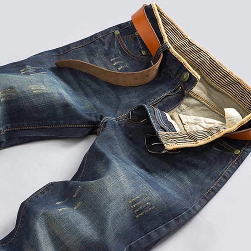 2025 Jeans décontractés hommes d'affaires jean droit pantalon en Denim extensible pantalon coupe aju