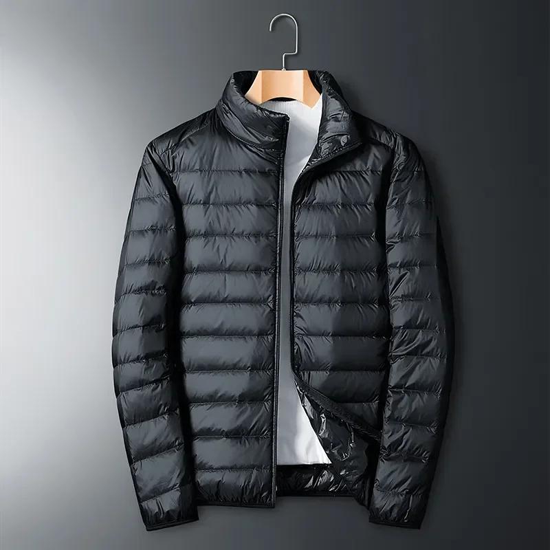 Veste en duvet de canard blanc ultra-légère pour homme, imperméable, décontractée, portable, légère,