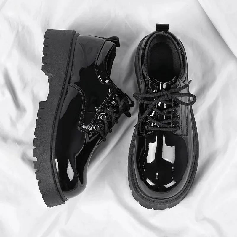 Chaussures Derby en Cuir Verni Tendance pour Homme 2026 – Chaussures Habillées Exquises pour Affaire